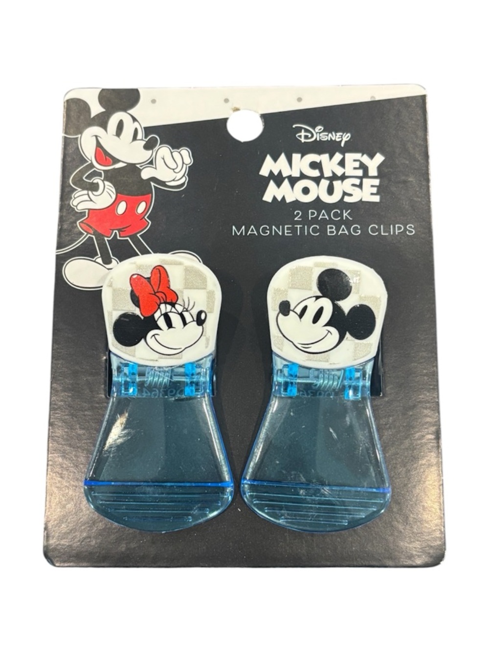 Disney Mickey & Minnie Magnetic Bag Clips - Blue with Red Accents - 2 Pack